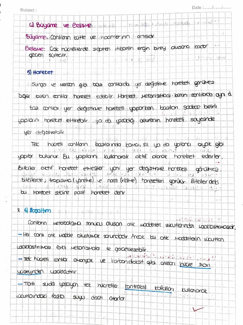Subject:
Canlilanın ortak Özellikleri
-Hucresel yapı: tum conlilar hucre Je hucrelerden oluşur.
Hücre sayısına
gore
Tek hücreliler
-Baktenle