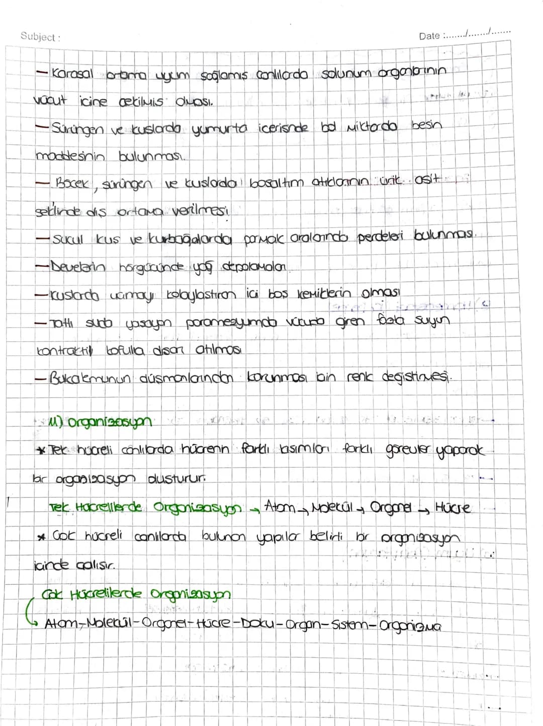 Subject:
Canlilanın ortak Özellikleri
-Hucresel yapı: tum conlilar hucre Je hucrelerden oluşur.
Hücre sayısına
gore
Tek hücreliler
-Baktenle