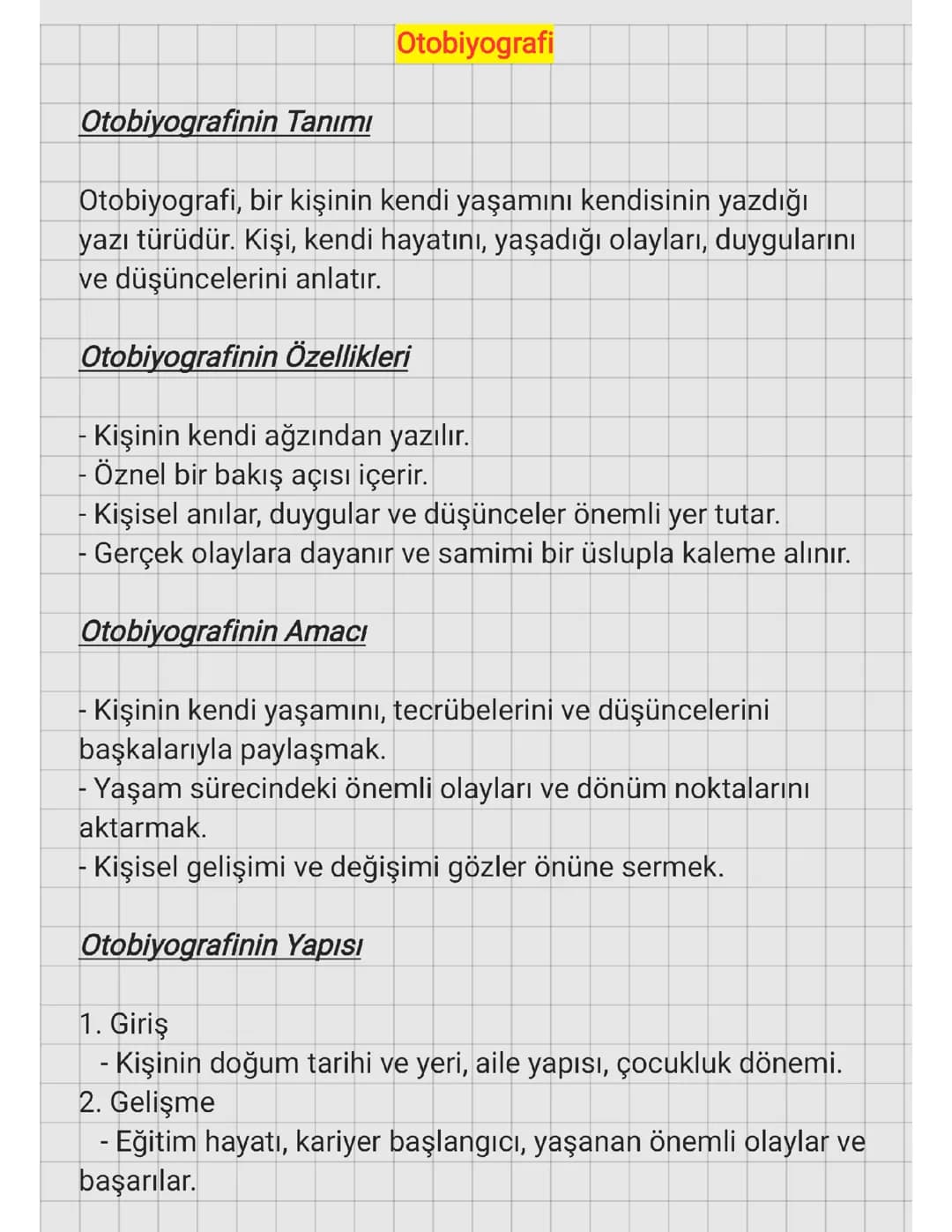 9.SINIF - OTOBİYOGRAFİ