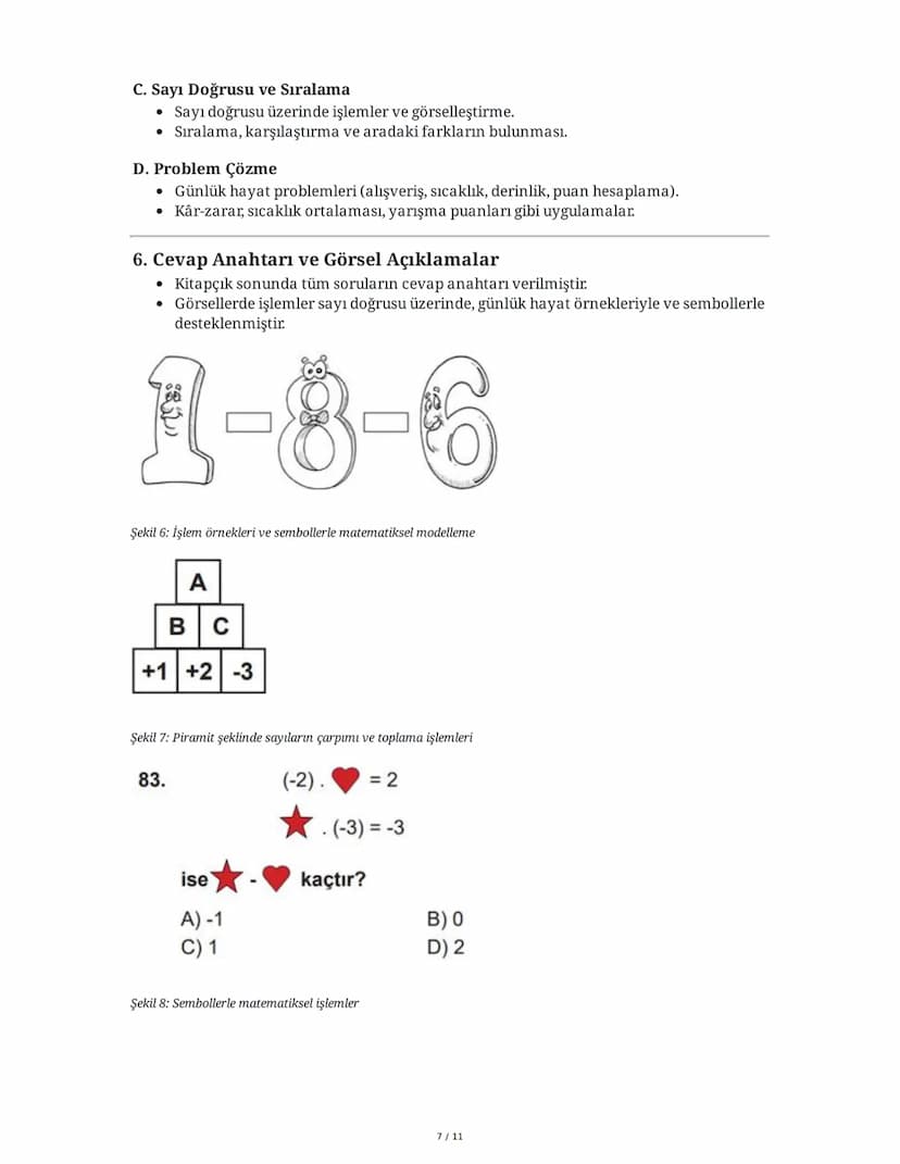 # 7. Sınıf 1. Ünite Matematik Çalışma Fasikülü Özeti

# 1. Tam Sayılar ve İşlemler

## A. Toplama ve Çıkarma İşlemleri

* Toplama işlemi: Po