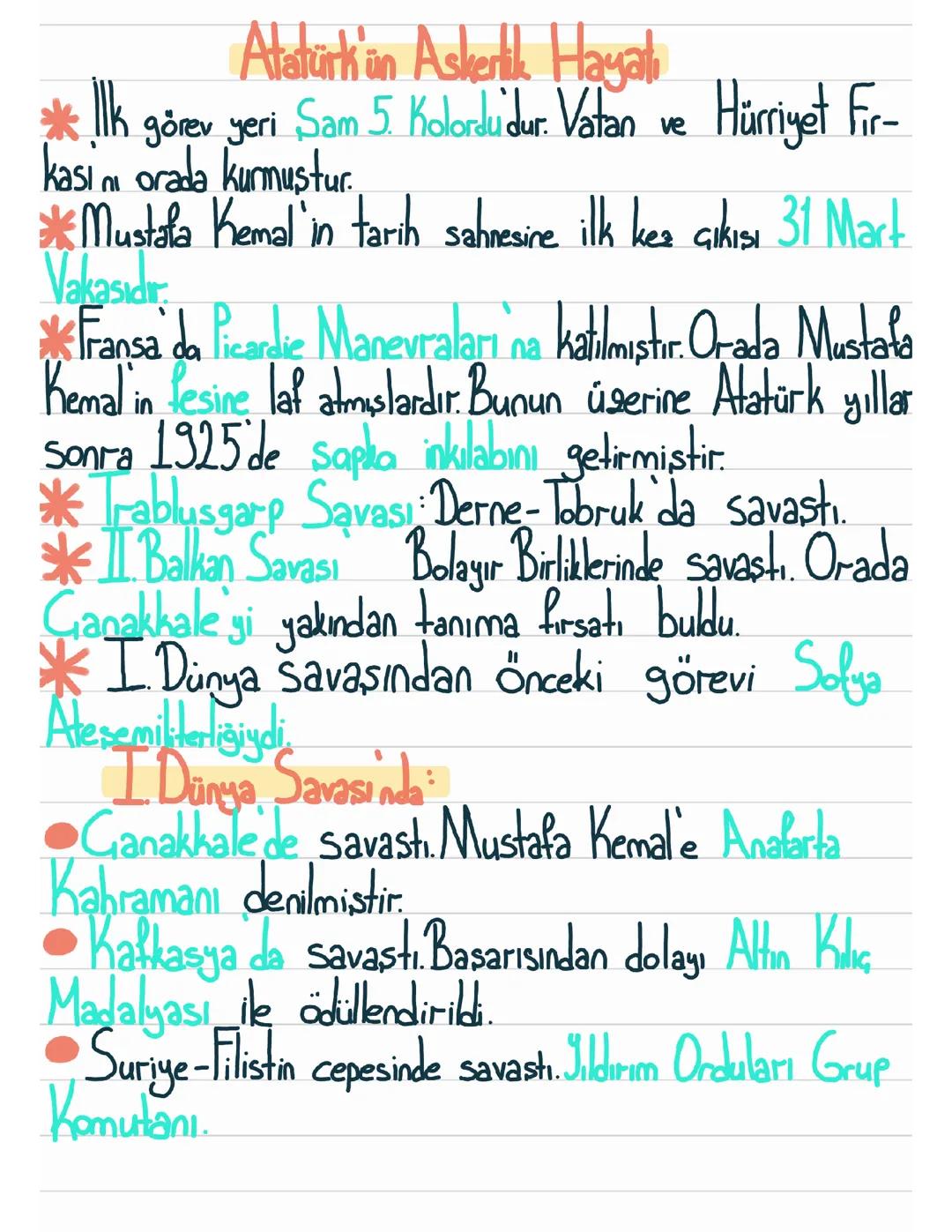 Atatürk’ün Askerlik Hayatı