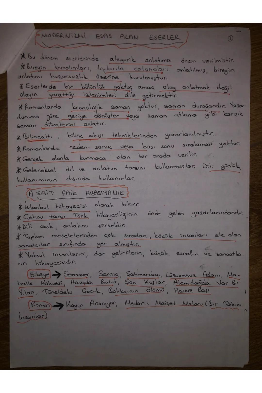 MODERNIZMI
ESAS ALAN ESERLER
alegorik anlatıma
önem verilmiştir.
Bu dönem eserlerinde
*Bireyin bunalımları, toplumla catisıraları anlatılmış