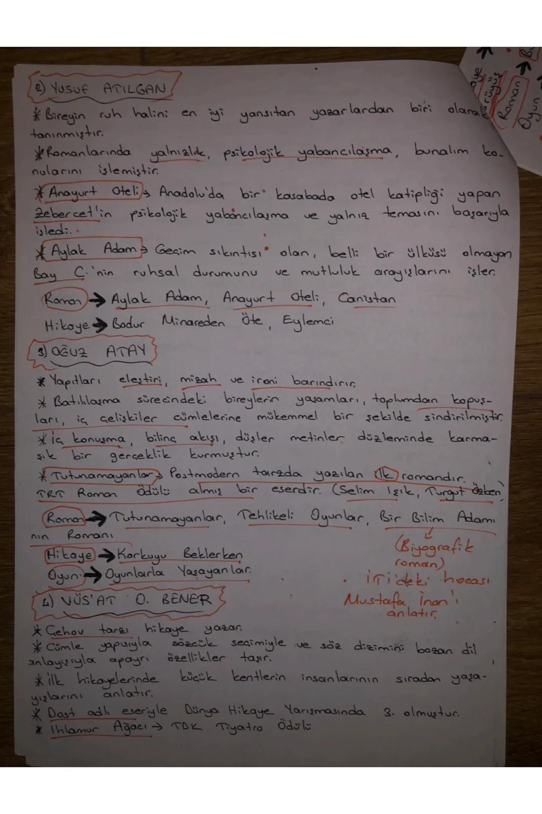 MODERNIZMI
ESAS ALAN ESERLER
alegorik anlatıma
önem verilmiştir.
Bu dönem eserlerinde
*Bireyin bunalımları, toplumla catisıraları anlatılmış