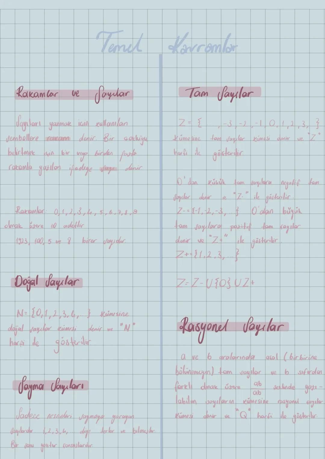 Rakamlar
Temel Kavramlar
ve Sayılar
Sayıları yazmak için kullanılan
sembollere rakam denir. Bir Geckigu
belirtmek için bir veya birden fazle