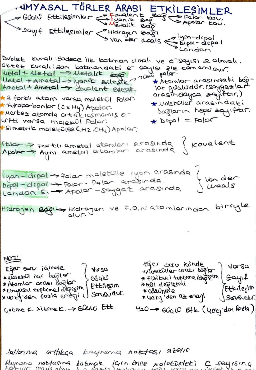 MYASAL TÜRLER ARASI ETKİLESİMLER
·Güçlü Etkileşimler
Kavalent Bağ
yanik Bap
•Metalik Bag
-zayıf Etkileşimler Hidrojen Bağı
Van der Waals
Pet