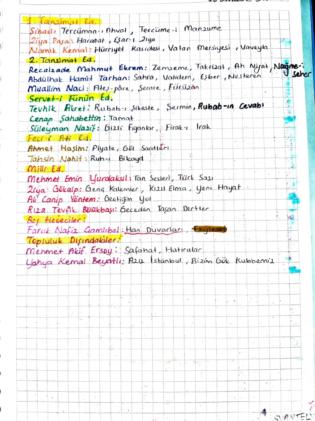 EVERLYAT
Tanzimat Edebiyatında Siir
* Divan 1. etkisinden kurtulamamis. *Görünus-divan, içerik farkl
* Genellikle aryz ötc. kullanıld *Hürri