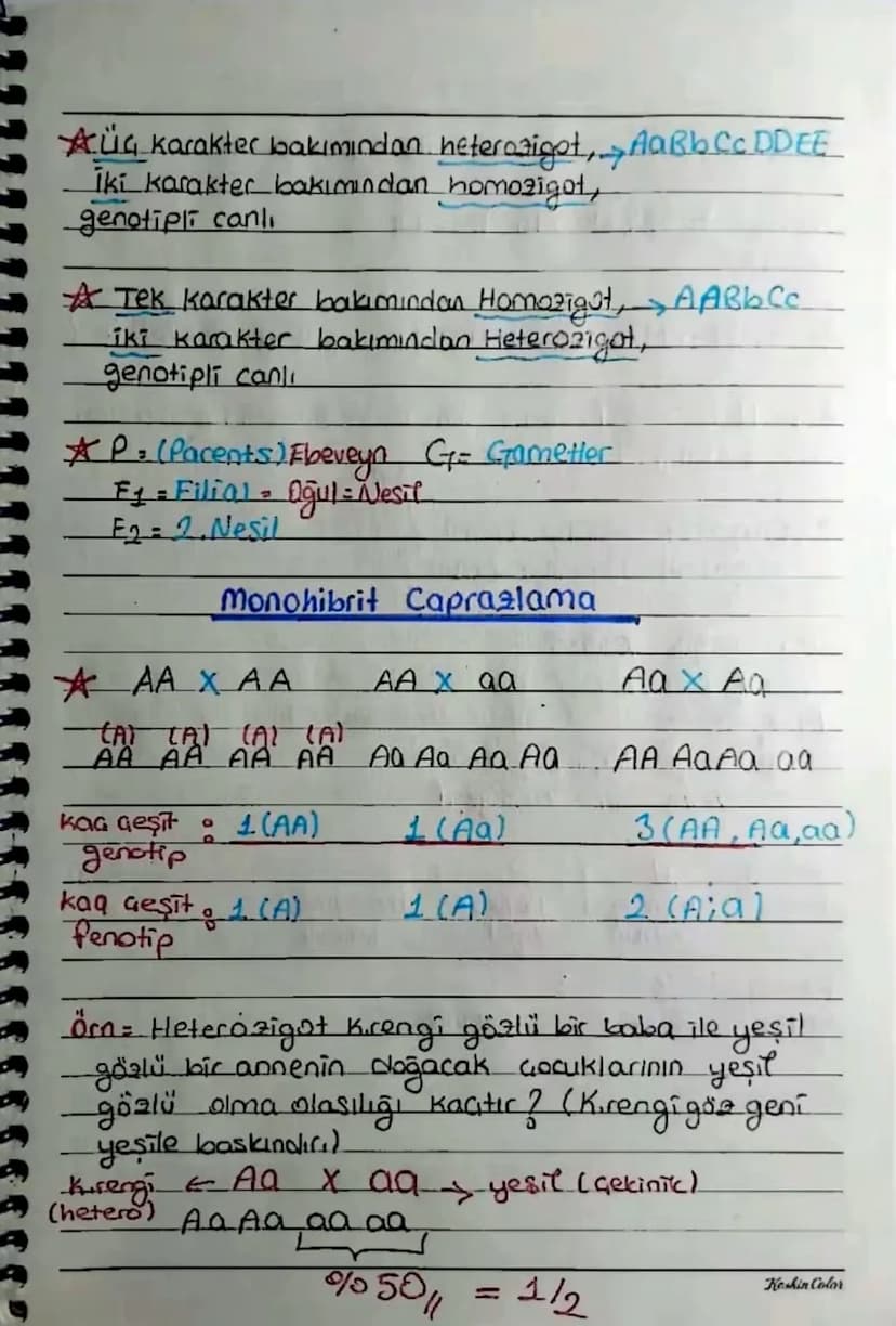 KALITIM
Kalıtımla ilgili Kavramlar
Karakter Canlılarda bulunan her bir özellige
denir. Öca: kao grubu, göz rengi, saç rengi....
Gen => Bir k