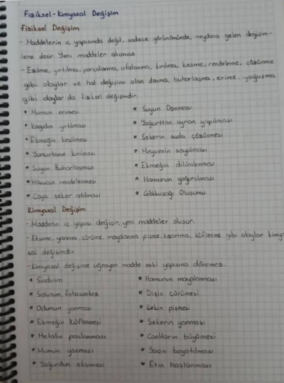 Fiziksel - kimyasal değişim 