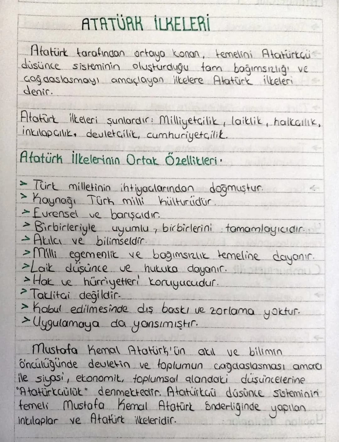 ATATÜRK İLKELERİ
Atatürk tarafından ortaya konan, temelini Atatürkçü
düsünce sisteminin oluşturduğu tam bağımsızlığı ve
Gagdas lasmayı amaçl