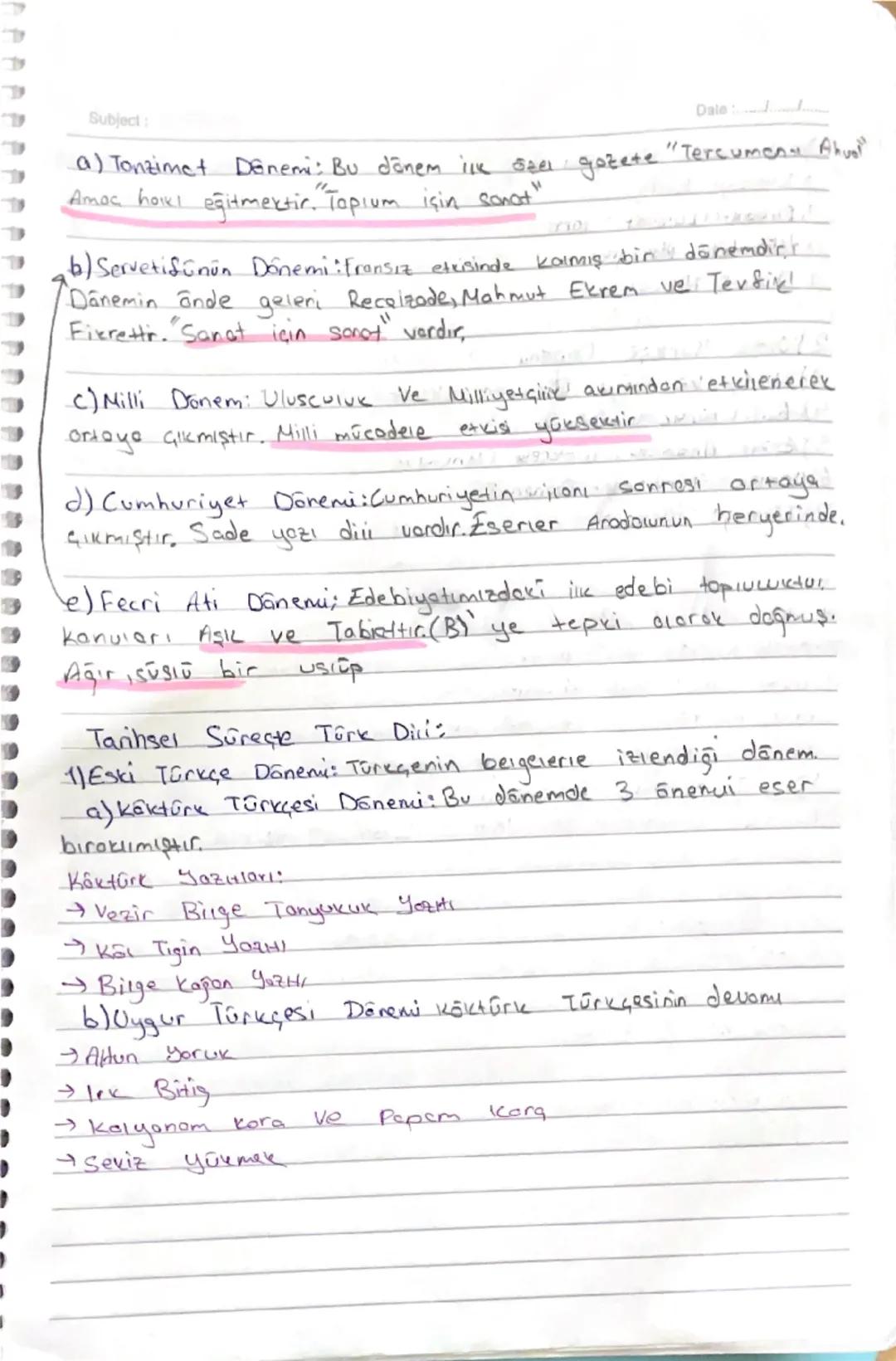 -
Subject: 1.Unite
EDEBİYATIN KAYNAKLARI
Date .....
- Herşeyden önce bir milletin en önemi ortak paydası ve onu
bir arada tutan unsurun dil 