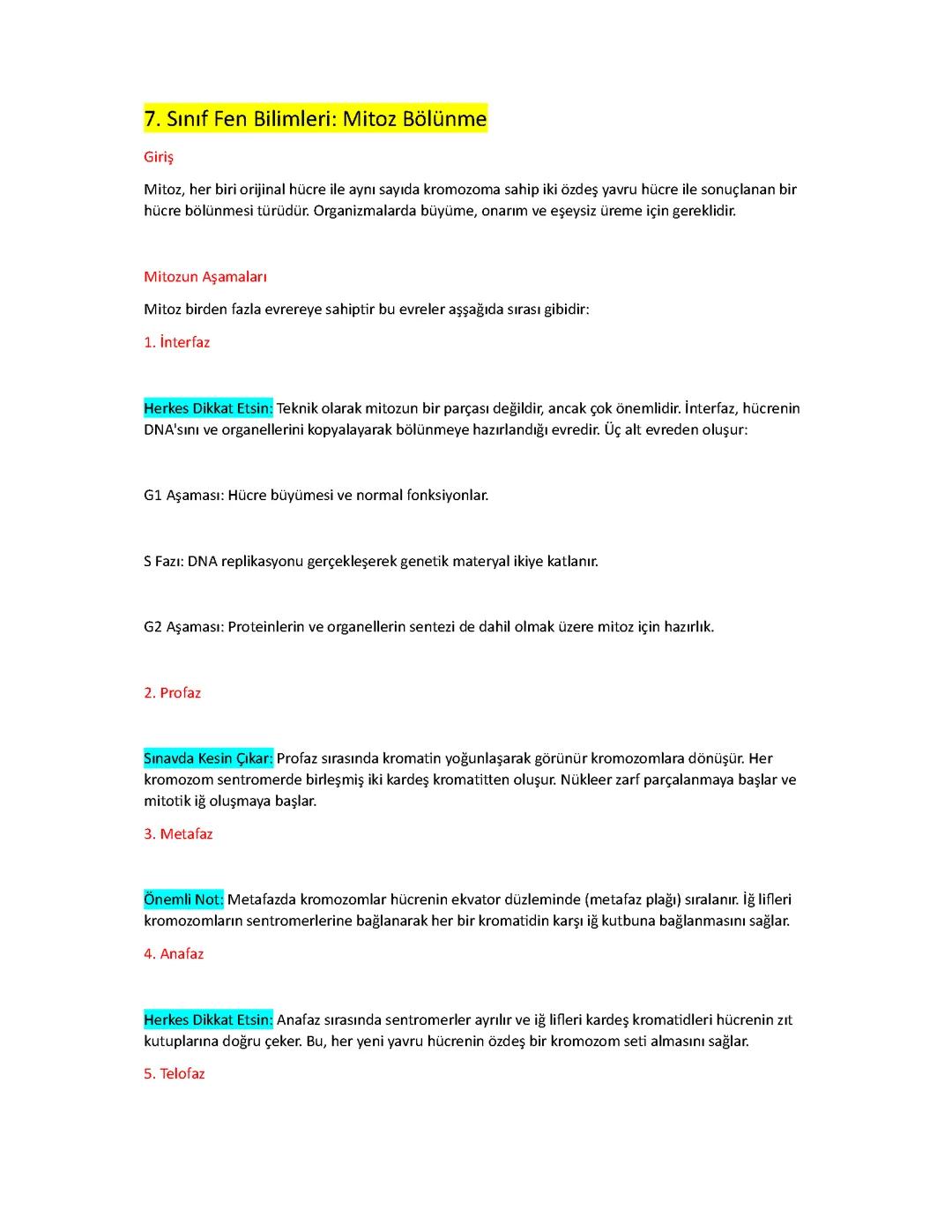 Mitoz Bölünme: Hücrelerin Hayatındaki Kritik Bir Süreç