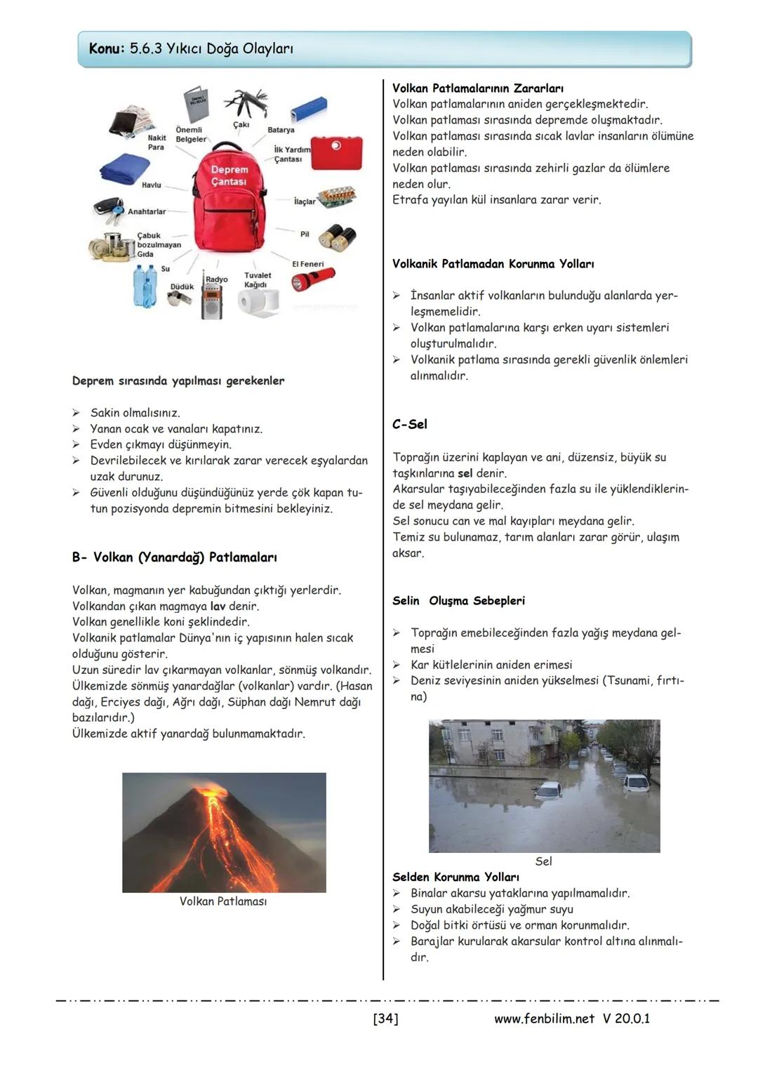 # 5.Sınıf Fen Bilimleri
# Ders Notları

Barış ZEREN
Fen Bilimleri Öğretmeni

www.fenbilim.net V 20.0.1 1.ÜNİTE: Güneş, Dünya ve Ay
Konu: 5.1