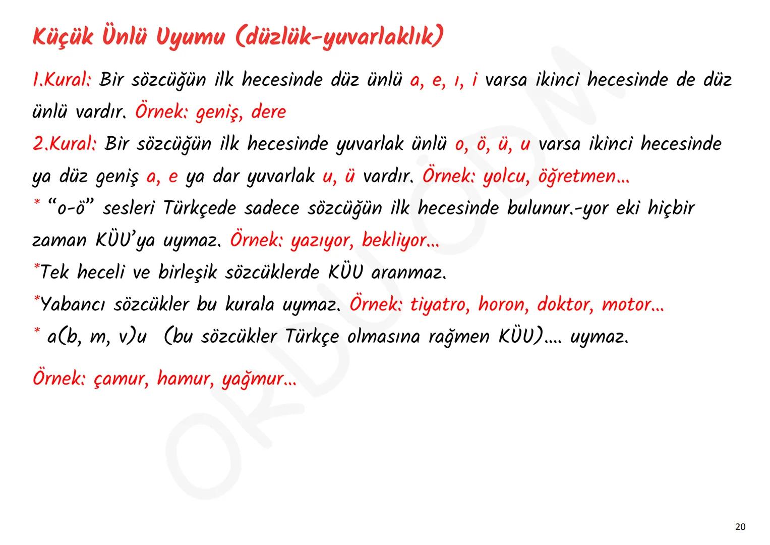 YKS-TÜRKÇE
SES BİLGİSİ
ORDU DM
ORDU ÖDM 1. Ünsüz Yumuşaması (Değişmesi)
P, ç, t, k ünsüzlerinden
biriyle biten sözcük ünlüyle
başlayan bir e
