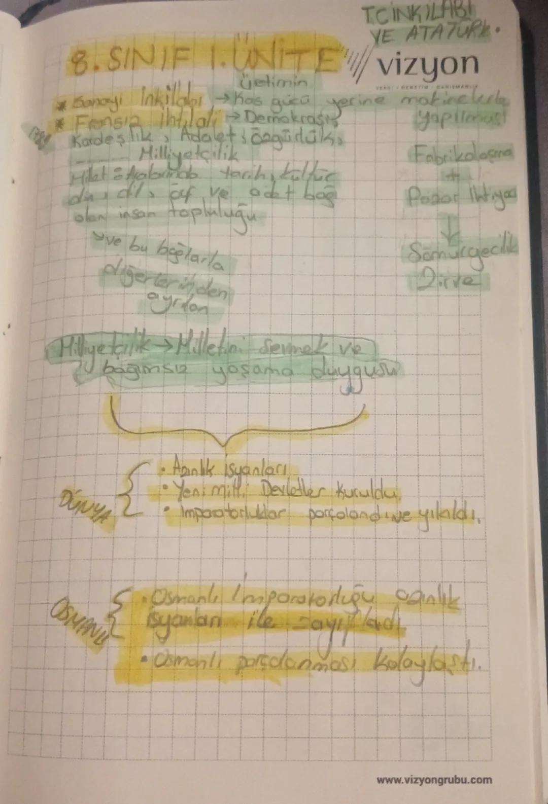 TC inkilab ve Atatürkçülük 8. Sınıf 1. Ünite 1. Konu 