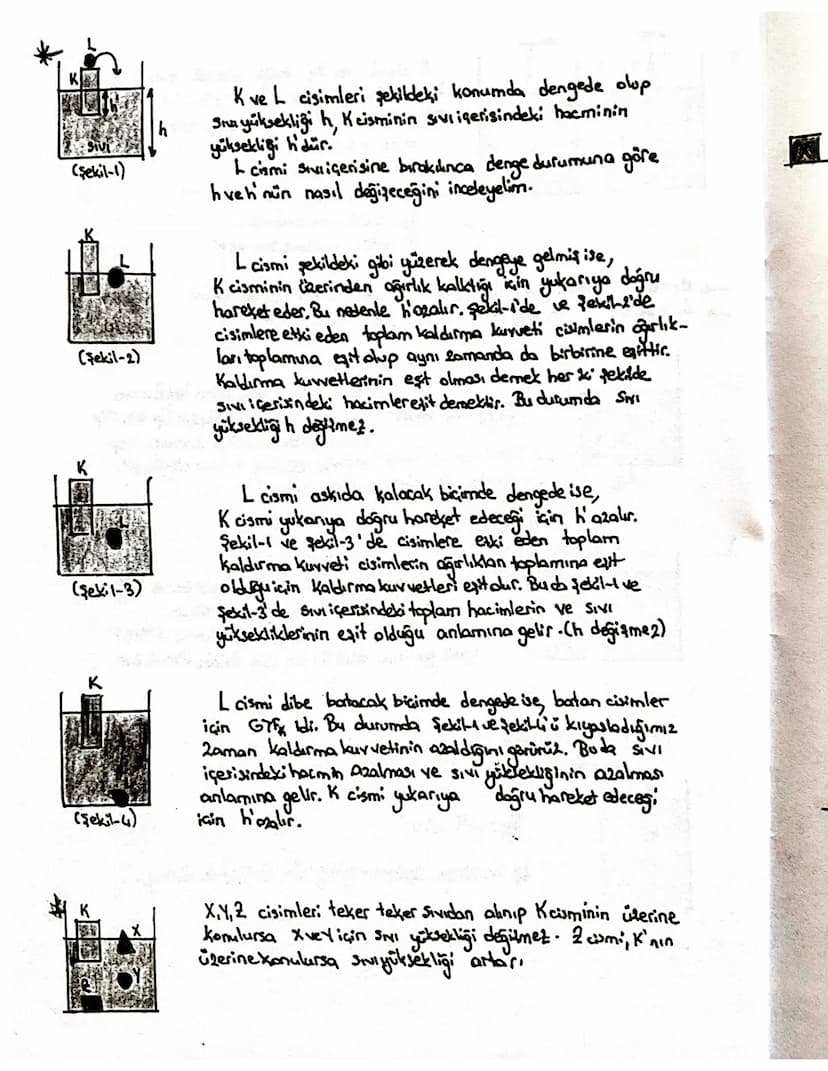 ÜNİTE-7: SIVILARDA KALDIRMA KUVVETI
Farklı özkütleye sahip
cisimler aynı SINI içerisinde farklı
konumlarda dengede kalırlar.
Örneğin, denizd