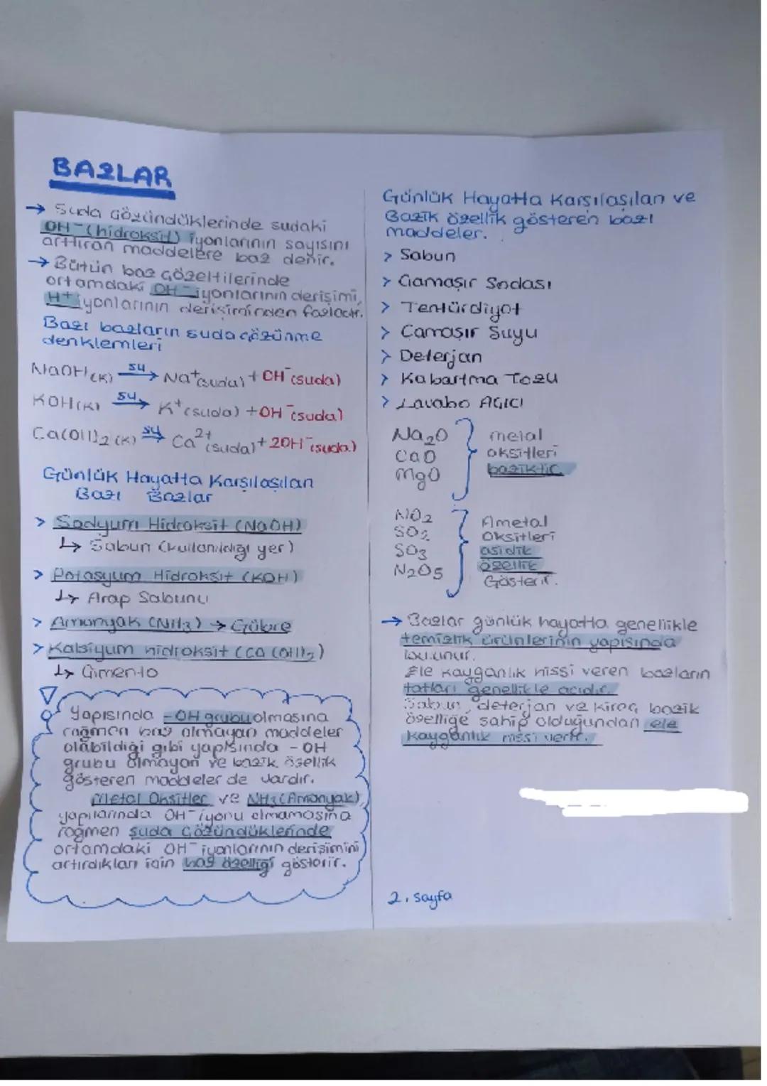 ASİTLER ve BAZLAR
ASITLER
→ Asit ve baz gözeltilerinin tümünde
hem Ht hem de OH iyonları bulunur.
Asitlerin sulu Gözeltisindeki H+
iyonların