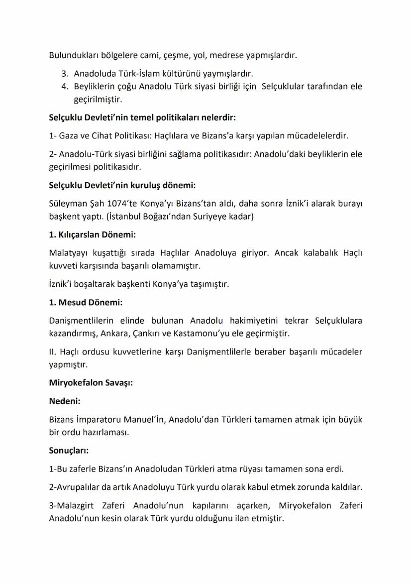 Tarih Yazılı Çalışma
İlk Türk Beylikleri ve Önemli Eserleri:
1-Danişmentliler (1080-1178):
Merkezi Sivas olmak üzere Orta Anadolu'da kurulmu