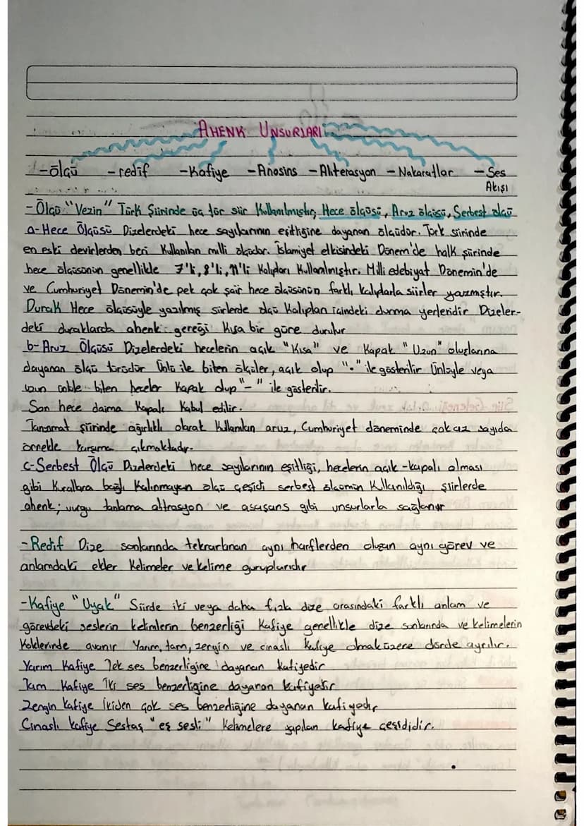 "AHENK UNSURLARIT
1-ōlgú
-redif
-Kafiye Anosins - Aliterasyon - Nakaratlar
-Ses
Akışı
-Olgu "Vezin" Türk Şiirinde üç for suir Kullanılmıştır