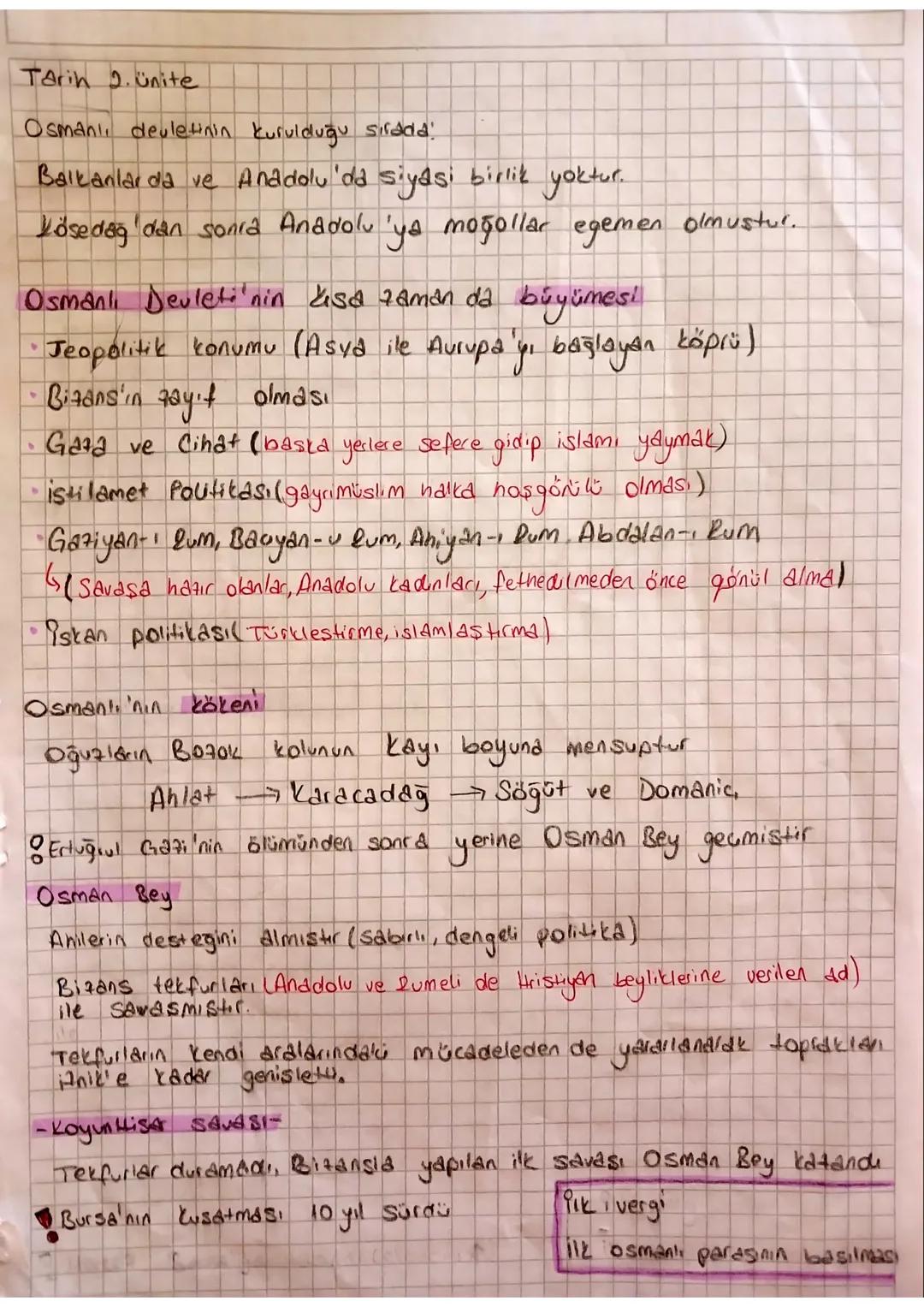 Tarih 2. ünite

Osmanı, deuletinin kurulduğu sırada:

Balkanlarda ve Anadolu'da siyasi birlik yoktur.

Kösedag dan sonra Anadolu'ya moğollar