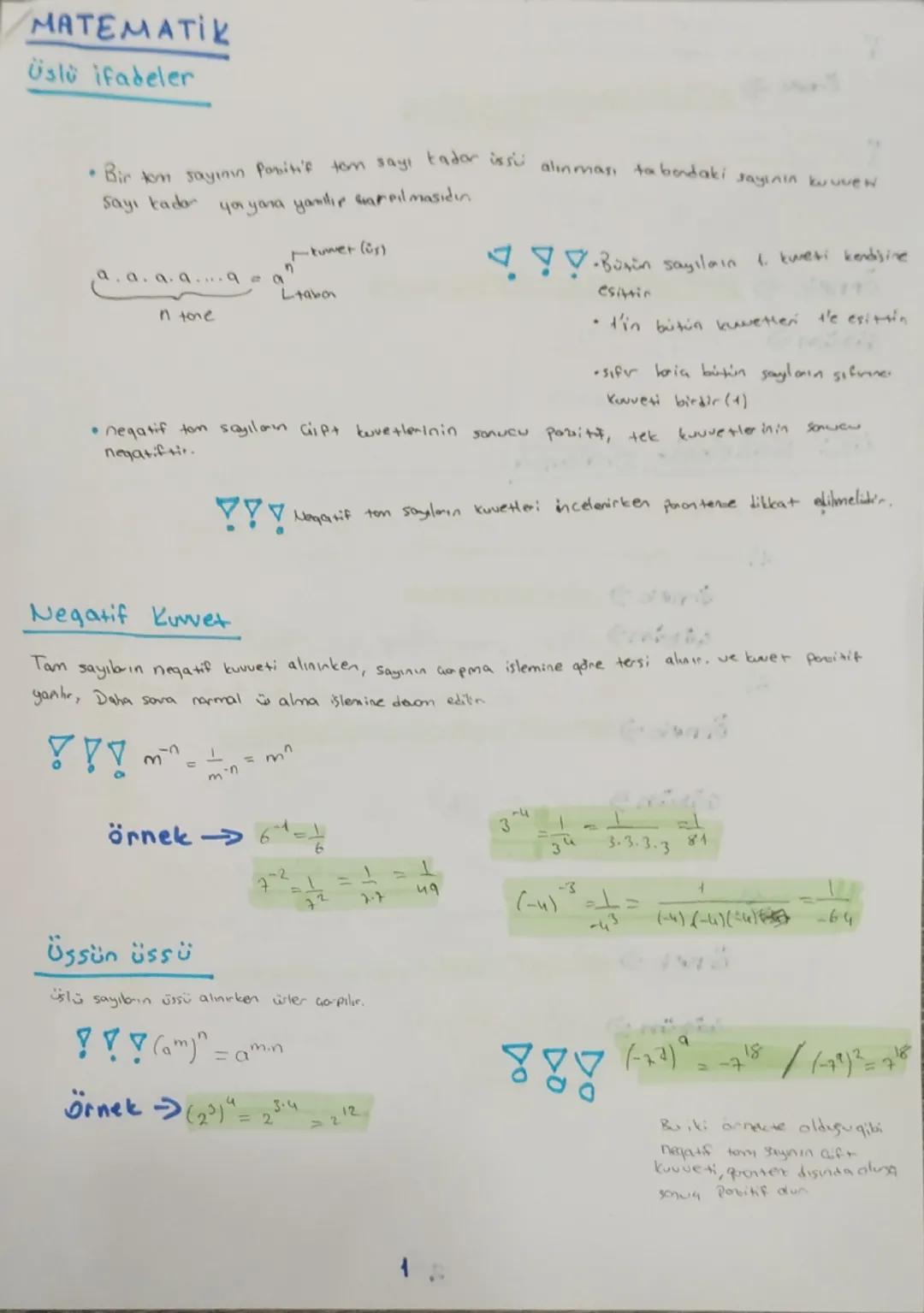 MATEMATIK
üslü ifadeler
•
Bir tom sayının Parity's tom sayı kadar issu alinman to bondaki sayının kuuven
Sayı kada
you yana yanılır sarpılma