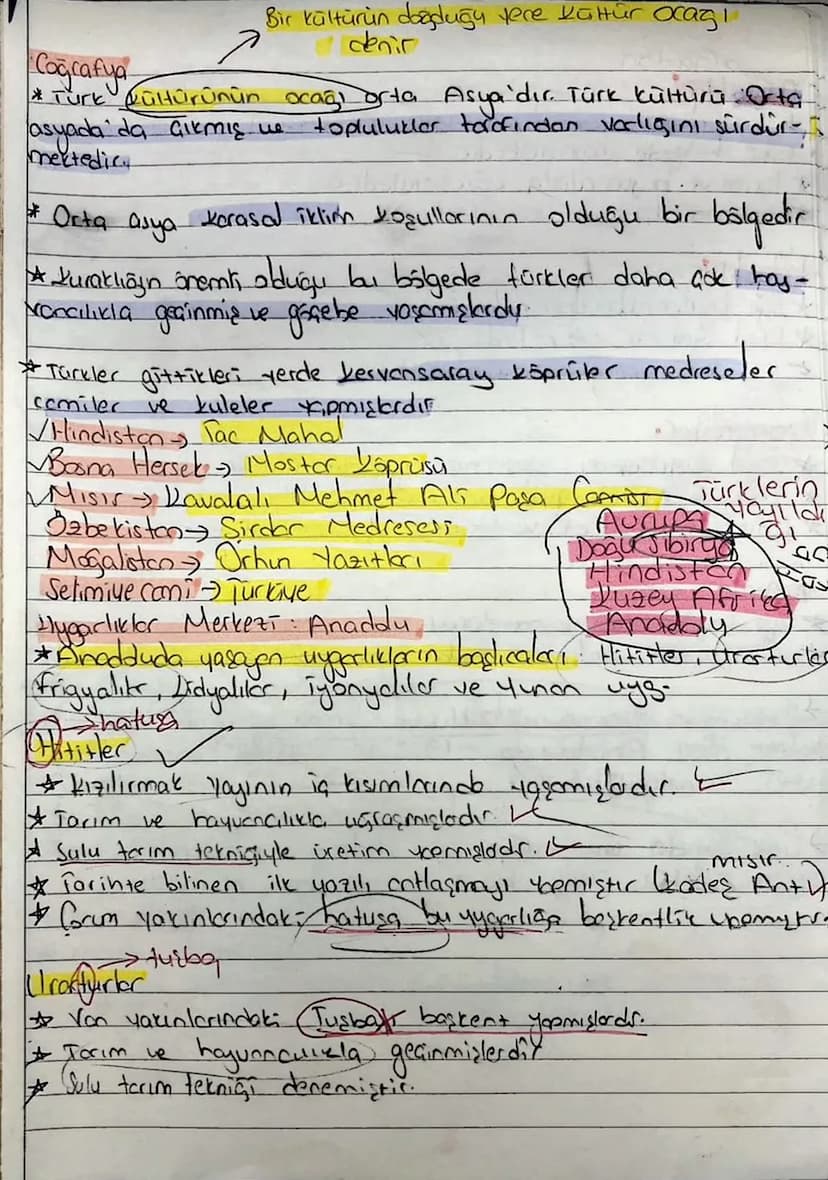 Coğrafya
Bir kültürün daduğu yere kültür ocazi
denir
* Turk Kültürünün ocağı orta Asya'dır. Türk kültürü Orta
asyada'da çıkmış we toplulukle