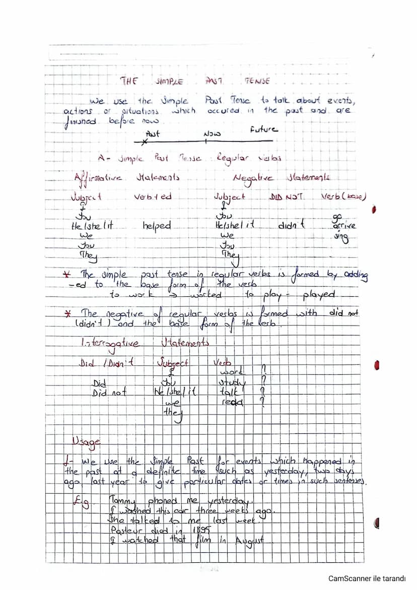 actions
THE SIMPLE
We use the Simple
or situations. which
finished before
που
Past
*
A- Simple Past Tense
Affirmative Matements
PAST.
TENSE

