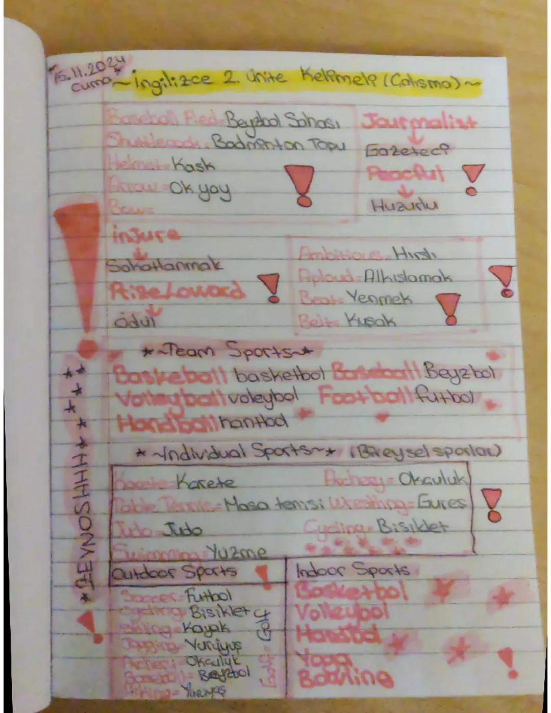 ★İngilizce 2.ünite notları★