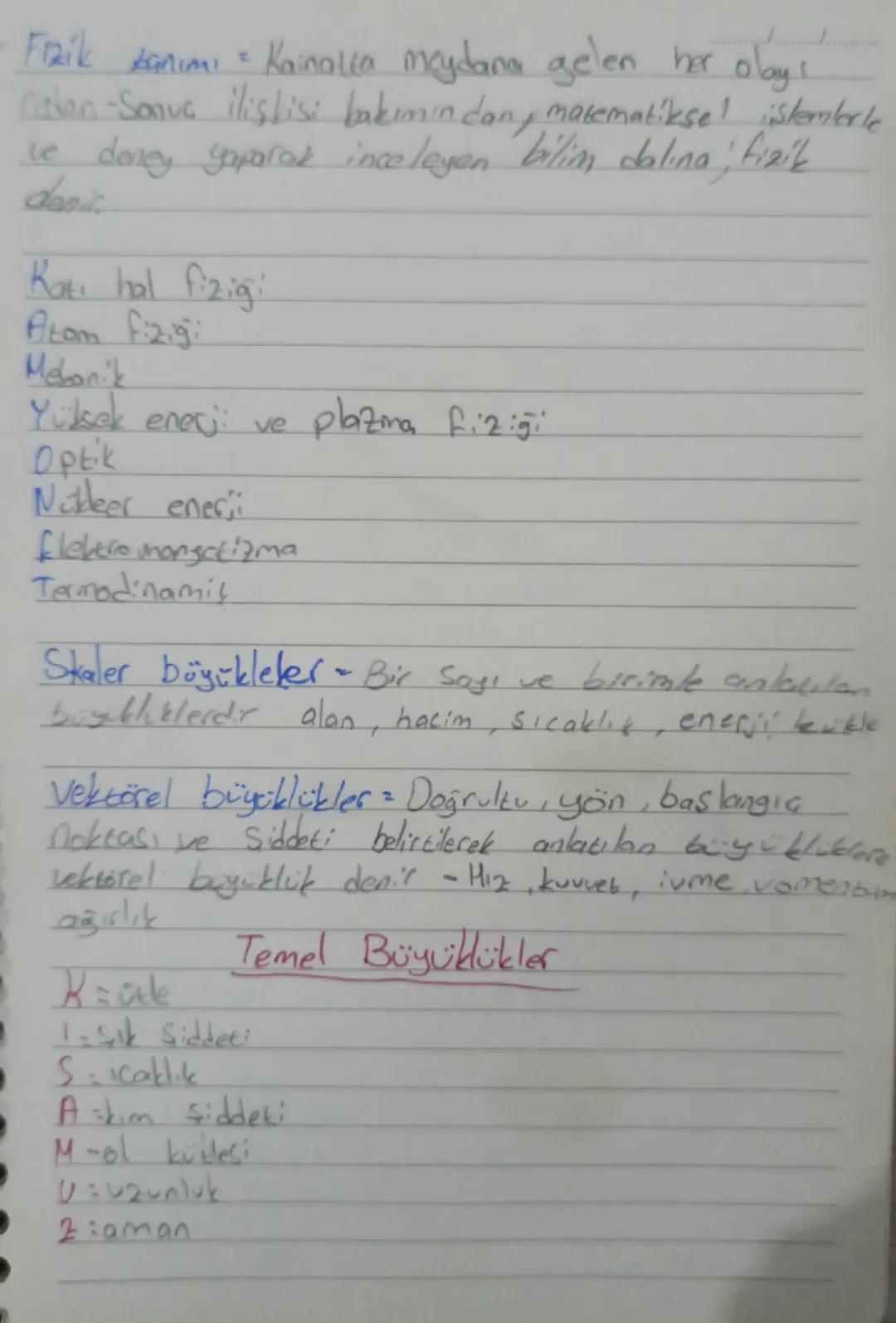Optik = ışık ve ışık olaylarını inceleyen bilim dalıdır.
Termodinamik: ISI ve Sıcaklık konuları ile ilgilenic.
Mekanik : Kuvvet, hareket ve 