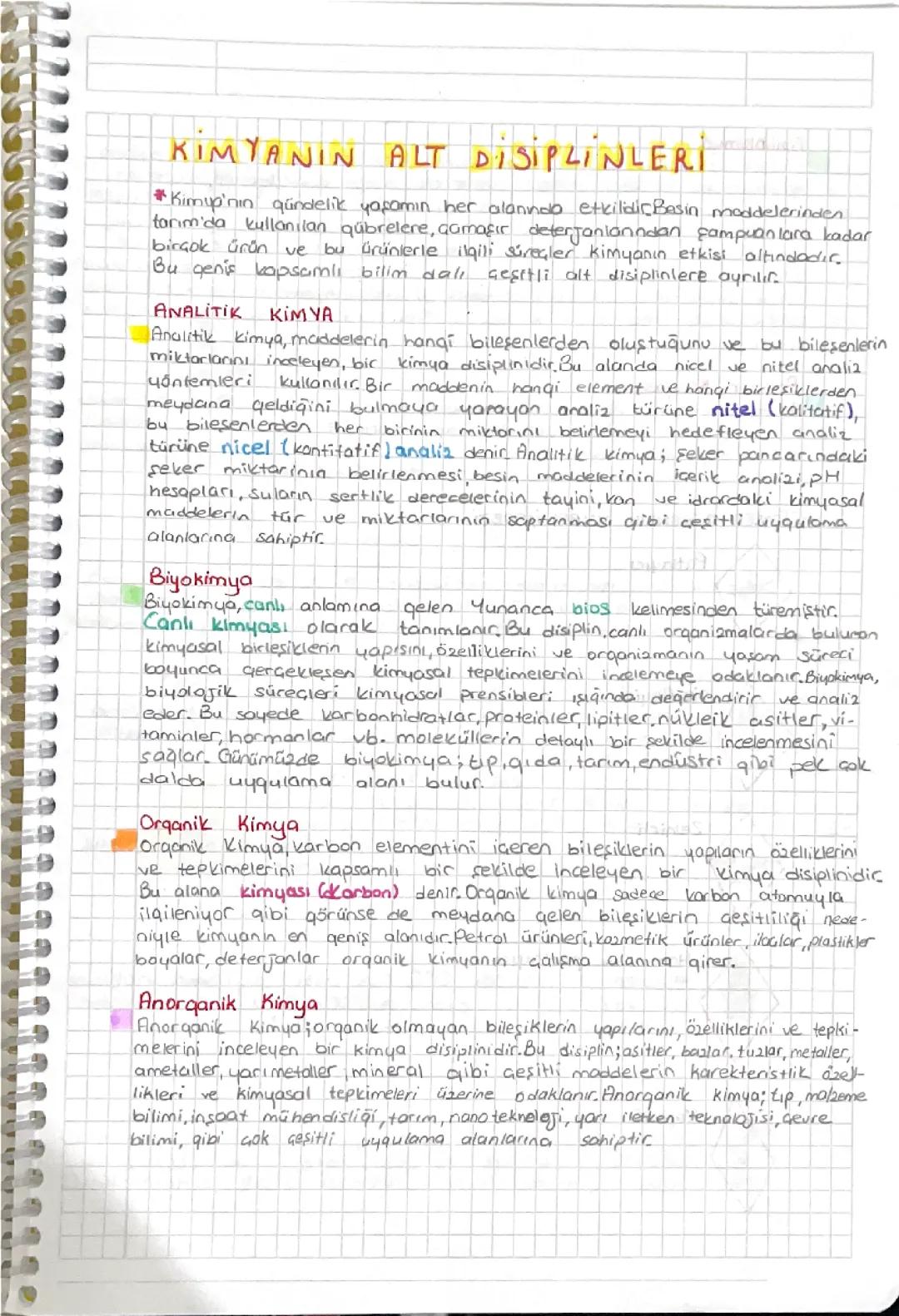  kimya notları 9.sınıf 