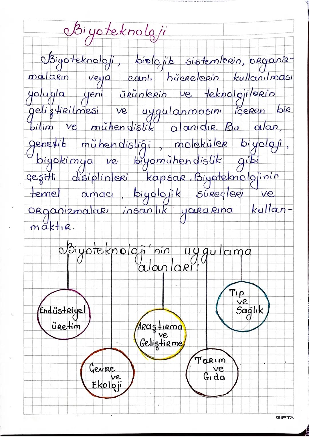 Biyoteknoloji
Biyoteknoloji, biolojik sistemlerin, organiz-
maların
veya canl
hücrelerin kullanılması
yoluyla yeni ürünlerin
geliştirilmesi
