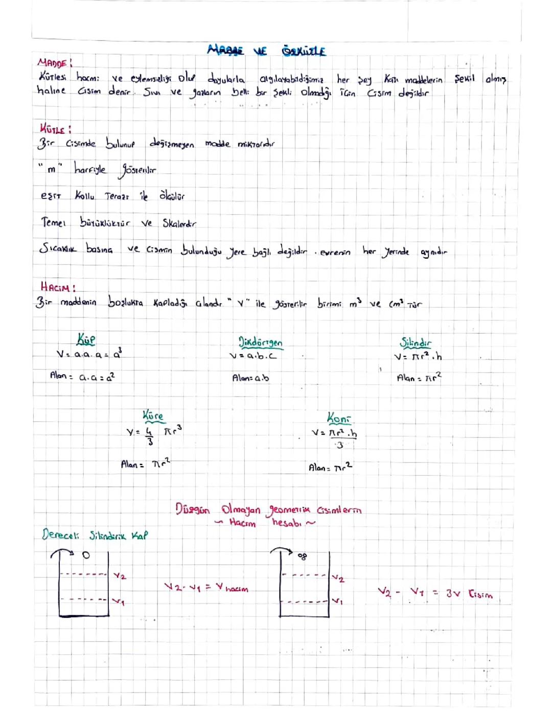 Madde ve Özkütle: Tanım ve Formüller