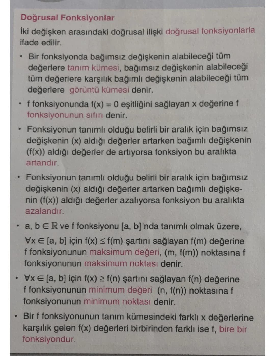 Doğrusal fonksiyonlar