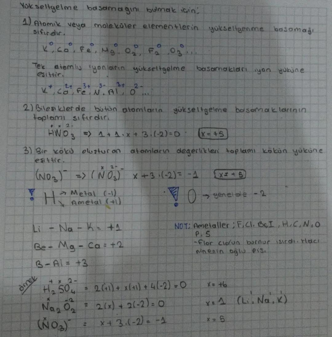 11. Sınıf Kimya (Yükseltgelme basamağı bulma)