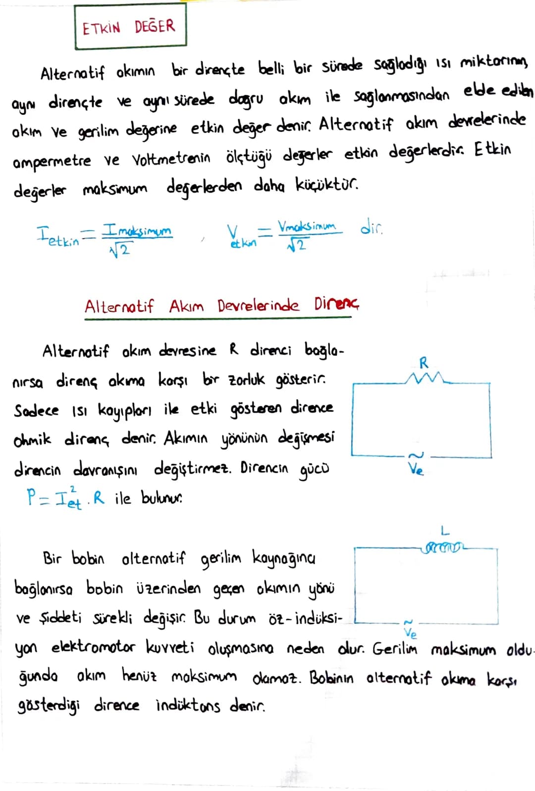 15. UNITE ALTERNATIF AKIM
Pil, akü, dinamo gibi üreteç kaynakları ile oluşturulan elektrik devre-
lerinde tek yönlü bir elektrik akımı elde 