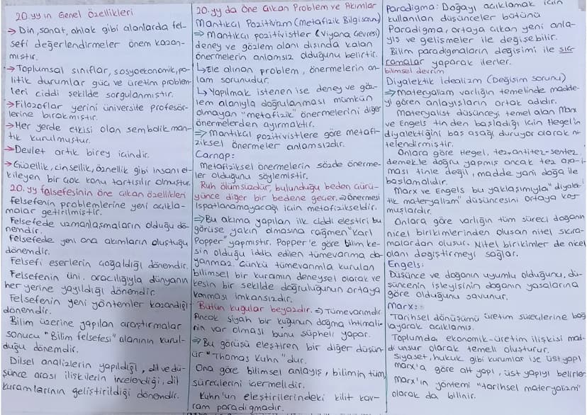 20.yy in Genel Özellikleri
miştir.
> Din, sanat, ahlak gibi alanlarda fel-
sefi değerlendirmeler önem kazan-
→Toplumsal sınıflar, sosyoekono