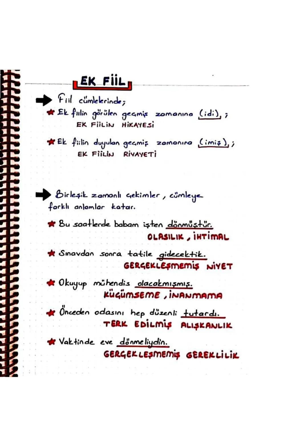 EK FİİLİN 2 TEMEL GÖREVİ VARDIR..
1. İsim ve isim soylu sözcüklere gelerek;
onları cümlede yüklem yapar.
ÖRNEK:
* Bu hayatta tek güvendiğim,