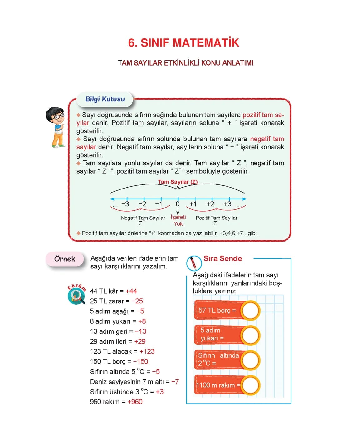 6.Sınıf Matematik Tam Sayılar