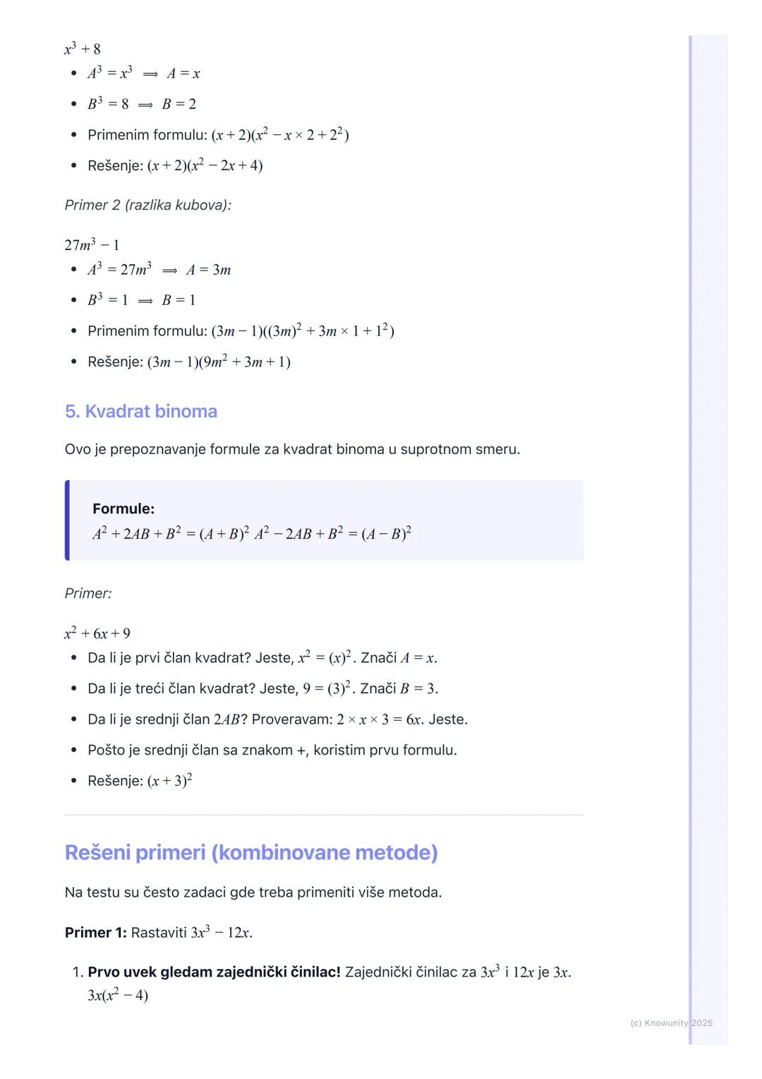 # Rastavljanje polinoma na
činioce

Uvod u rastavljanje polinoma

Rastavljanje polinoma na činioce (ili faktorizacija) je proces pisanja pol