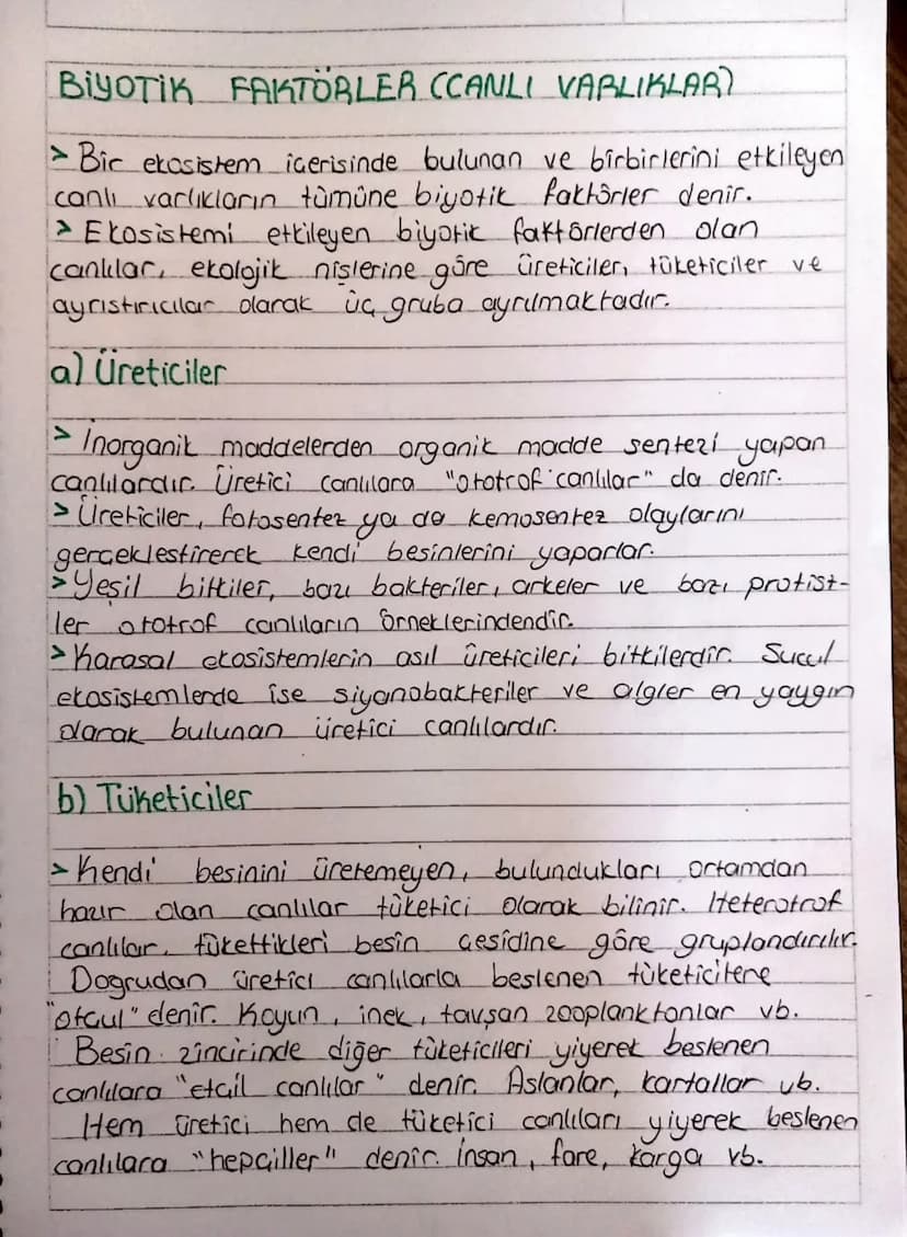 BIYOTIK VE ABIYOTİK FAKTÖRLER
ABIYOTIK FAKTÖRLER (CANSIZ VARLIKLAR).
a) Işık: Yasam için gerekli olan enerjinin kaynağı
günesten gelen Işıkt