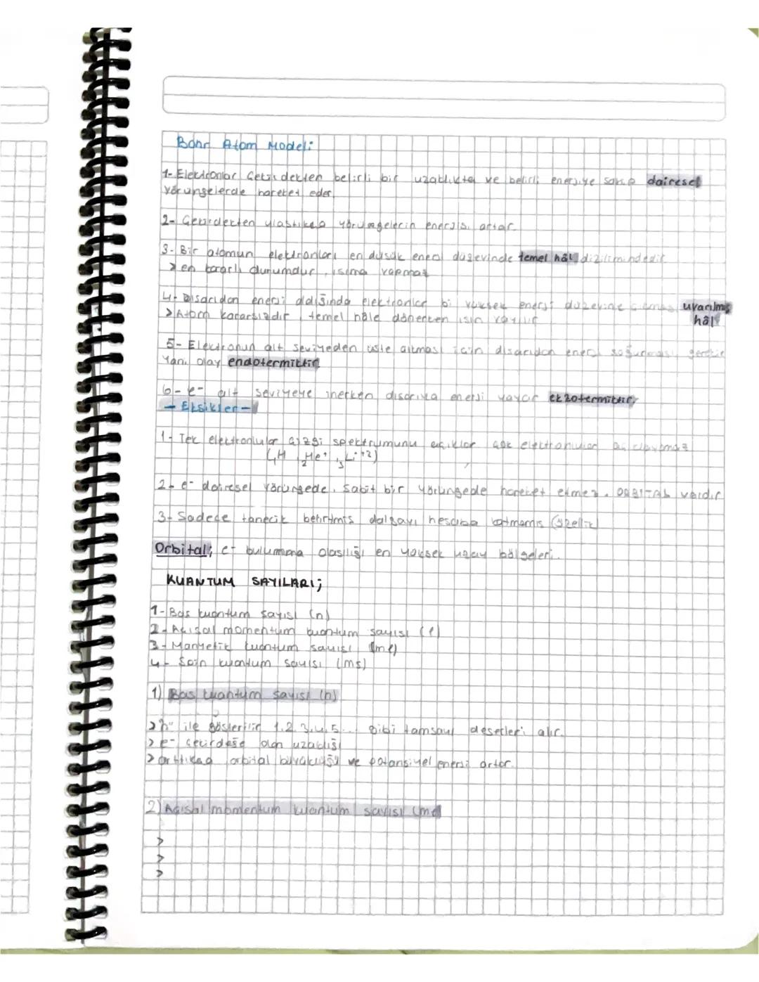 Bohr atom modeli özet
