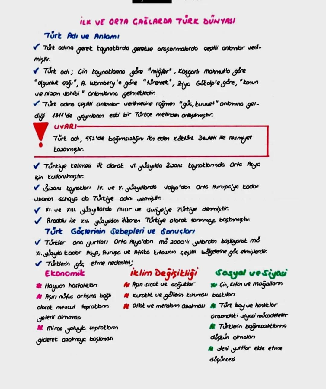İlk ve Orta Çağlarda Türk Dünyasına Genel Bir Bakış