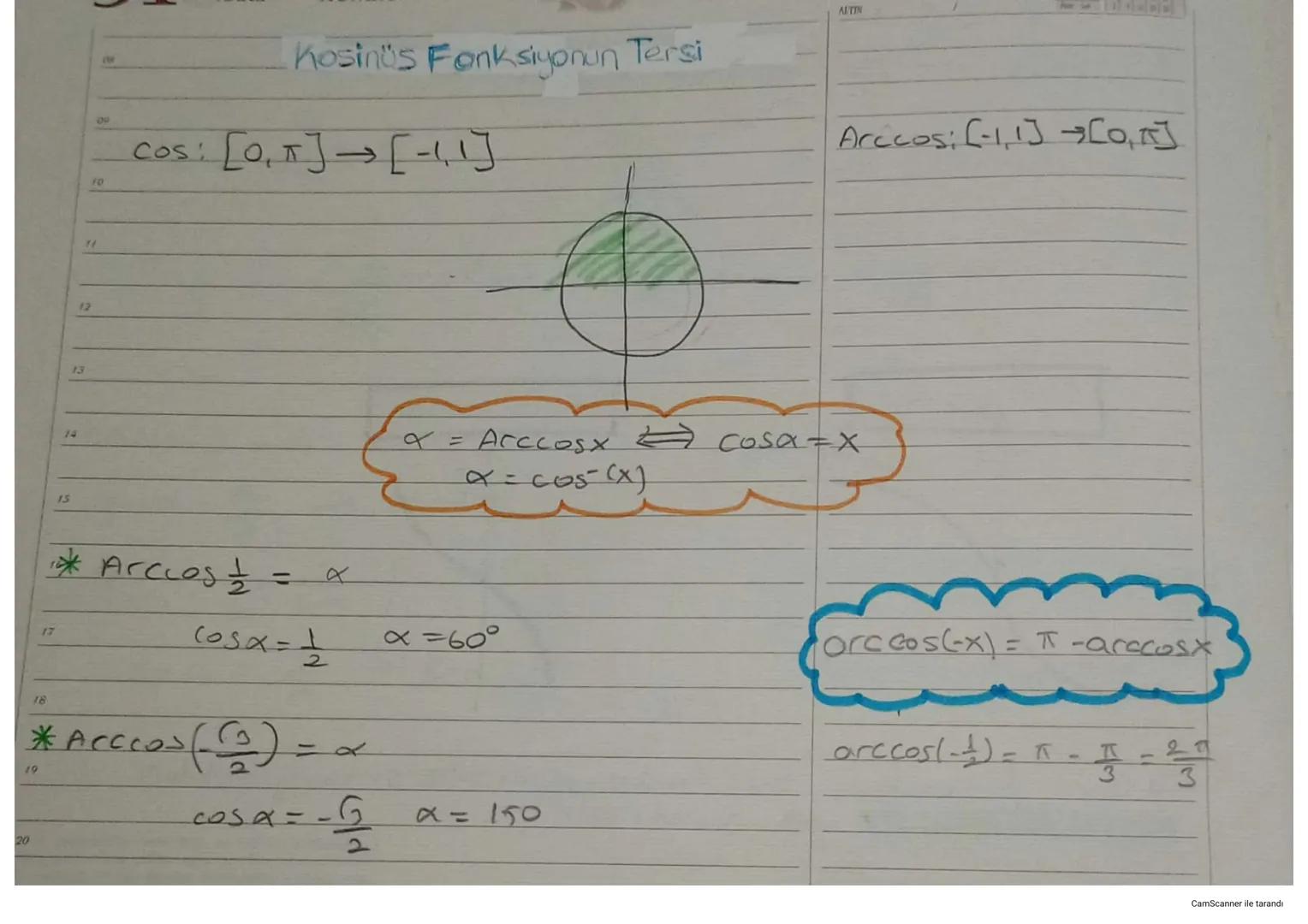 15

16
Ters Trigonometrik Fonksiyonlar
Bir fonksiyonun tersinin obbilmesi için birebir ve örten
olması gerekir; Böylelikle tarsi de olur.
17