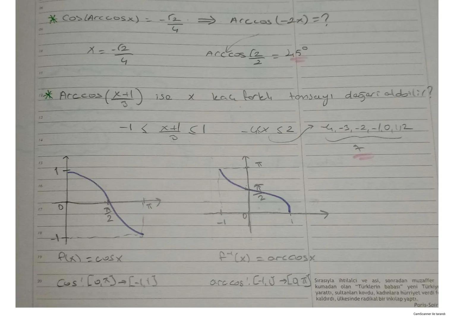 15

16
Ters Trigonometrik Fonksiyonlar
Bir fonksiyonun tersinin obbilmesi için birebir ve örten
olması gerekir; Böylelikle tarsi de olur.
17