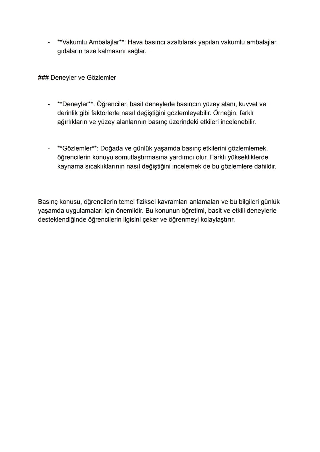 8.SINIF FEN BİLİMLERİ BASINÇ
8. sınıf fen bilimleri dersinde basınç konusu, katılar, sıvılar ve gazlar üzerindeki
basınç kavramlarını kapsar