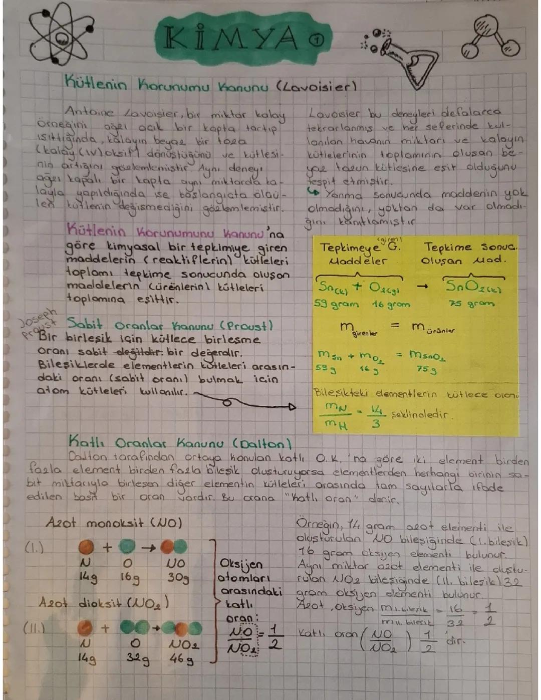 Kimya 10.sınıf birinci ünite