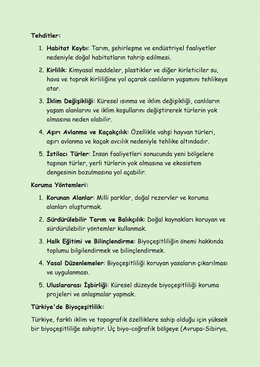 Biyoçeşitlilik (Biodiversity)
Tanım:
Biyoçeşitlilik, belirli bir ekosistem, biyom veya dünya genelinde
bulunan canlı türlerinin çeşitliliğin