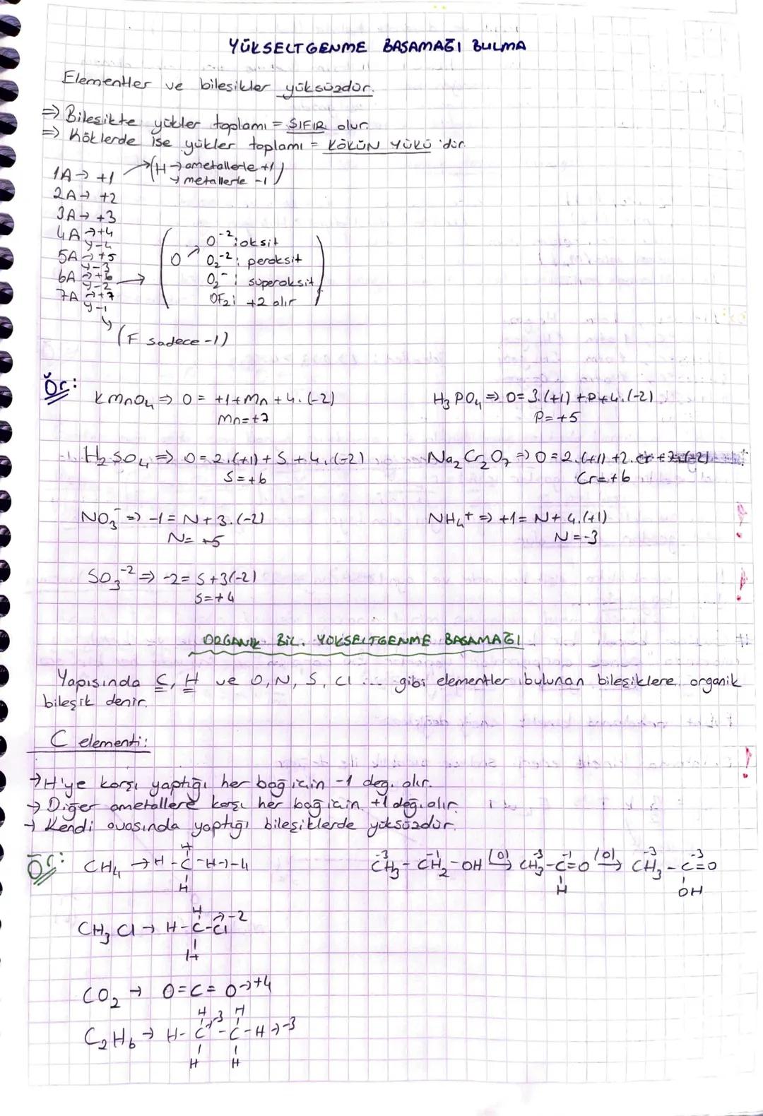Elementler ve
YÜKSELT GENME BASAMAGI BULMA
bileşikler yüksüador.
→ Bileşikte yükler toplamı = SIFIR olur.
=> Köklerde ise yükler toplamı = K
