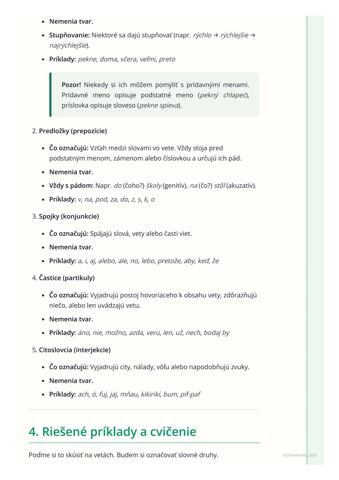 # Slovné druhy

1. Prehľad a úvod

Takže, ideme si zopakovať slovné druhy. Je to super dôležité, lebo nám to
pomáha rozumieť, ako funguje ná