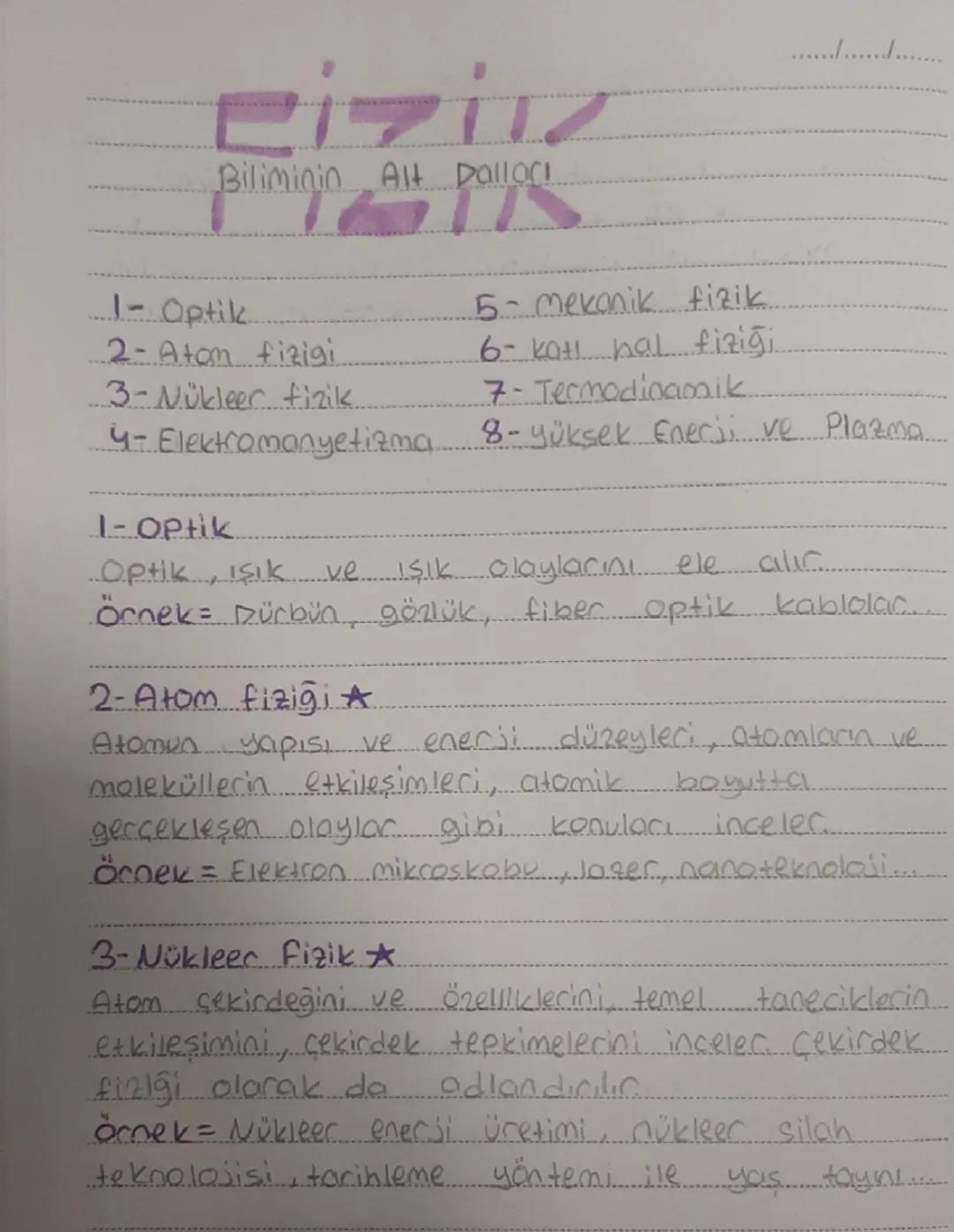 # Eiziz

Biliminin Alt Dallor!.

1- Optik

5- mekanik fizik.

6- kati hal fiziği.

3-Nükleer fizik.

7-Termodinamik.
2- Atom fizigi

4- Elek
