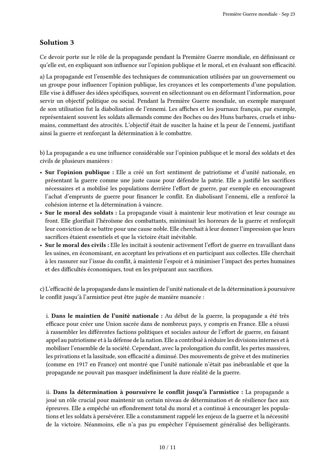 # Première Guerre mondiale

Généré par Knowunity.fr - Sep 23

Description: Cet examen couvre la Première Guerre mondiale, ses causes, déroul